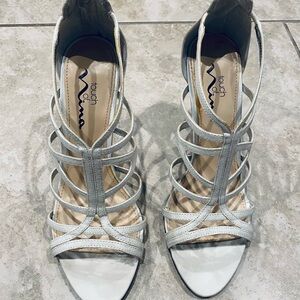 Touch of Nina Women's Elegant Silver Strappy Heels